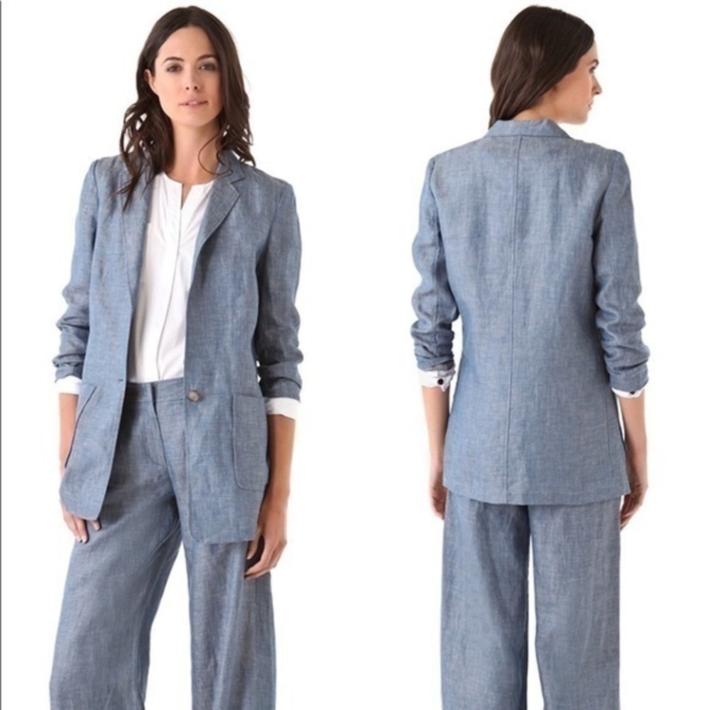 Jenni Kayne Chambray Flax Cotton Casual pants 2 NEW